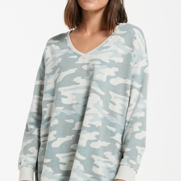 Anthropologie Tops - 🆕Anthro Z Supply Dusty Camo V-Neck Weekender - Sage SHIPS SAME DAY📦‼️